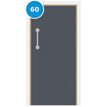A single 60 minute fire door set painted grey (ral 7015)