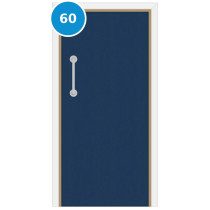 A single 60 minute fire door set painted navy (ral 5003)