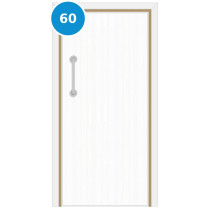 A single 60 minute fire door set painted white (ral 9010)