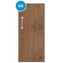 A single 60 minute fire door with walnut veneer