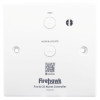 White Fhnth Firehawk Mains Powered Test Hush Base Front showing test and hush & locate buttons with logo and QR code