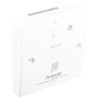 White Fhnthr Firehawk Mains Powered Test Hush Base Relay Angled showing buttons and label text