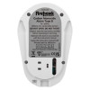 Back view of the Firehawk carbon monoxide alarm showing product label and battery information