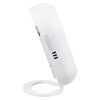 Side view of the Fico7B10Y Firehawk Co7B10Y Carbon Monoxide Alarm showing its white casing and base stand