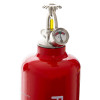 Top view of the p1 fireblitz 1kg automatic powder extinguisher showing the pressure gauge and valve assembly