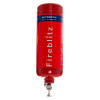 Red p2 fireblitz 2kg automatic powder extinguisher shown inverted with visible nozzle and label