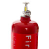 Top view of the p2 fireblitz 2kg automatic powder extinguisher showing pressure gauge and discharge head