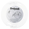 White round Fifhb10 Firehawk Fhb10 Smoke Alarm Backplate showing assembly instructions and Firehawk logo