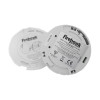 Firehawk optical smoke alarm showing the back of the detector and base with labels and markings visible