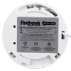 Back view of Fifhb10Rf Firehawk Fhb10Rf Rf Link Smoke Alarm showing label and wiring details