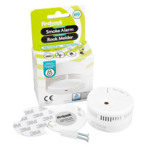 Image showing Fifhb160 Firehawk Fhb160 Midi Smoke Alarm with mounting bracket, screws, and packaging in green and white design
