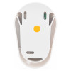 firehawk rf link carbon monoxide alarm base showing the back side with mounting slots and a yellow circular label