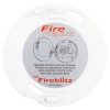 White round Fifhh10 Firehawk Fhh10 Heat Alarm Backplate with instructions and diagrams printed on top