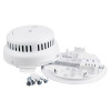 Firehawk mains optical smoke alarm sealed self charging lithium battery backup with mounting base and screws shown separately