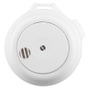 front view of firehawk mains optical smoke alarm with sealed self charging lithium battery backup in white