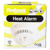 Packaging box showing Fifhn450Bb Firehawk Fnh450Bb Mains Replacement Alkaline Battery Heat Alarm Box with product image and logos