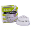 firehawk mains heat alarm self charging lithium battery backup shown with its box on a white background