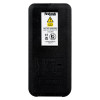 Black back view of Fifhn600Ir Firehawk 600 Remote Control with battery warning label and release instructions