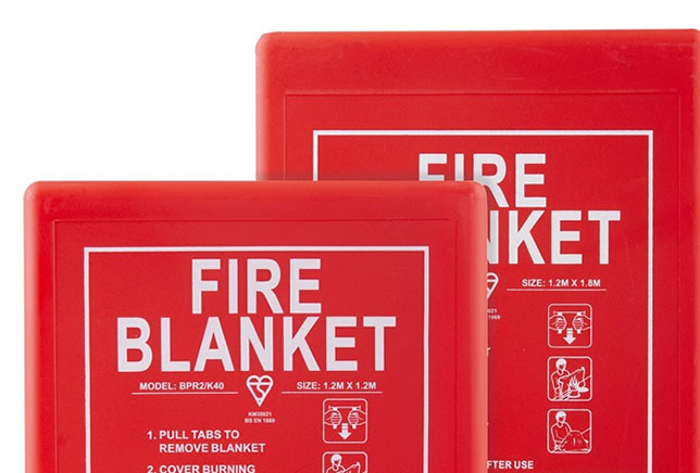 Fire blanket in use