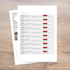 Fire Door Report On Table showing a printed survey report with failed fire door checks on a wooden surface