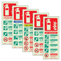 Photoluminescent Fire Extinguisher Signs - Portrait