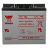 Front view of a 12v battery fire alarm panel psu showing the label and terminal connections