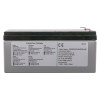 Back view of 12v battery fire alarm panel psu showing label with importer and manufacturer details