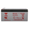 front view of a 12v battery fire alarm panel psu showing label details and top with terminals