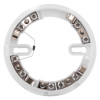 Front view of apollo series 65 diode detector base showing circular white plastic base and metal connectors