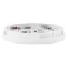 side view of the apollo series 65 diode detector base showing circular white plastic construction with internal metal components