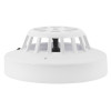 Side view of the apollo series 65 a1r heat detector showing the white casing and grille design