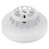 angled view of an apollo series 65 cs high temperature heat detector in white plastic casing