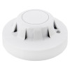 angled view of the white apollo series 65 optical smoke alarm showing vents and circular centre