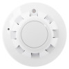 Front view of the apollo series 65 optical smoke alarm showing circular design with vents and central button