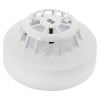 Apollo series 65 br heat detector with flap65b base shown at an angled view in white plastic housing