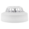 Side view of the apollo series 65 br heat detector with flap65b base showing a white circular device with vents