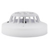 Side view of the apollo series 65 br heat detector showing its white circular design with vents