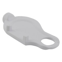 apollo manual call point reset key shown from an angled down view in white plastic with a round hole at one end