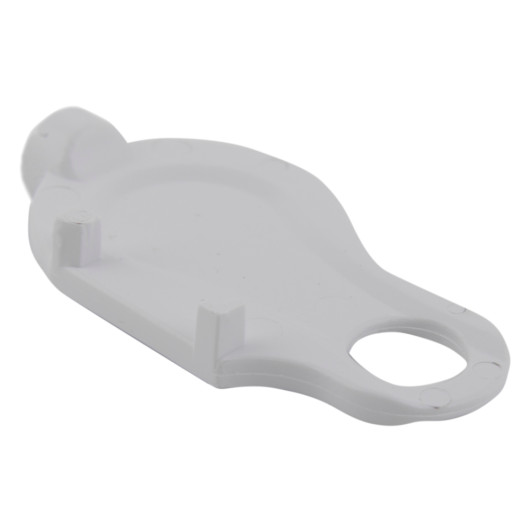 apollo manual call point reset key shown from an angled down view in white plastic with a round hole at one end