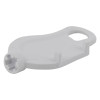 Angled view of an apollo manual call point reset key in white plastic with a looped handle and shaped end slot