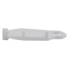 Side view of the apollo manual call point reset key showing its flat white plastic shape with a loop handle