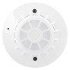 apollo discovery heat detector shown from front with circular white casing and grid pattern in centre