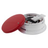apollo discovery sounder base with isolator and red flaprdc cover separated showing internal components