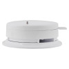 Side view of apollo discovery sounder base with isolator with flapwhc cover in white plastic