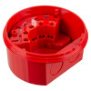Angled view of the red apollo discovery open area sounder beacon showing its internal components and connection points