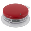 angled view of apollo discovery sounder beacon base with flaprdc cover in red and white colors