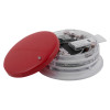 apollo discovery sounder beacon base with flaprdc cover shown separated with red cover beside clear base and visible internal components