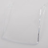 Front view of the apollo transparent hinged manual call point cover showing the clear plastic construction and hinge details