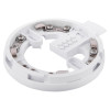angled view of apollo xp95 discovery series mounting plate showing white circular design with metal connectors