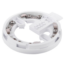 angled view of apollo xp95 discovery series mounting plate showing white circular design with metal connectors